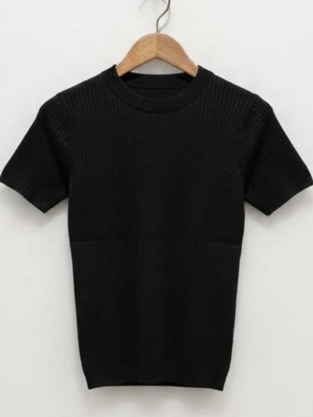 Fendi Black Ribbed Knit Short-Sleeve Pullover (IT 36 / US XS)